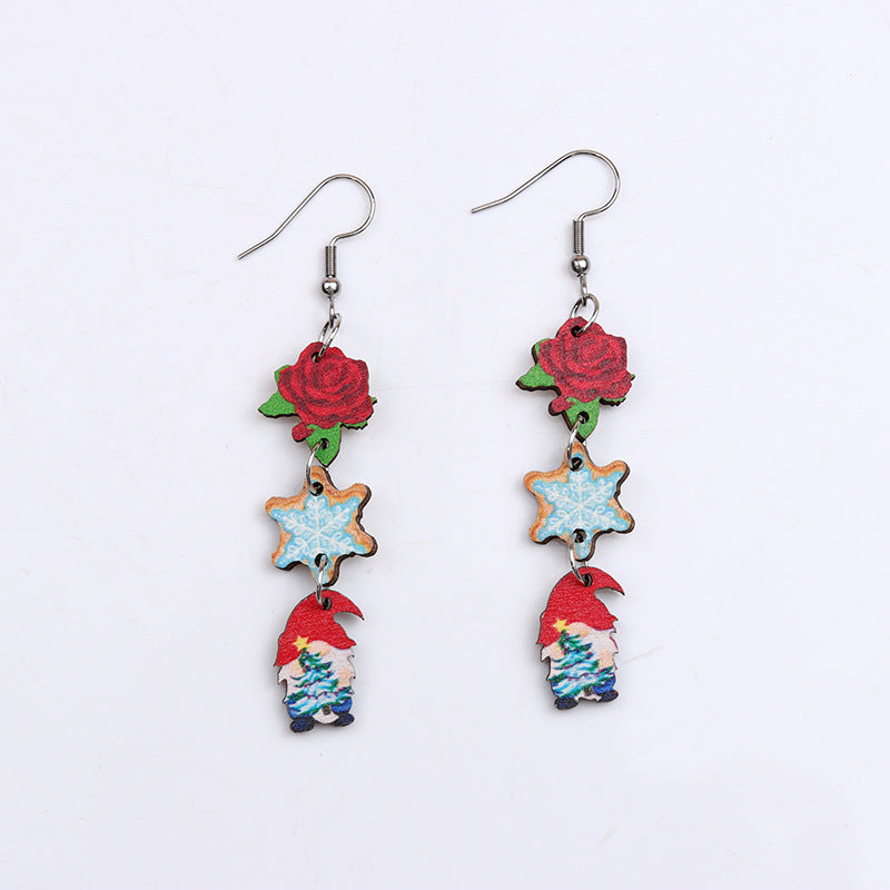 Wholesale Christmas Santa Claus Elk Snowflake Earrings